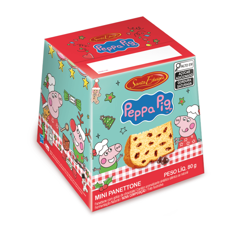 MINI PANETTONE COM GOTAS DE CHOCOLATE PEPPA 24X80G