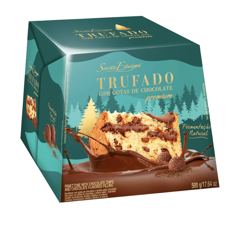 PANETTONE COM GOTAS DE CHOCOLATE E RECHEIO TRUFADO SE 18X500G