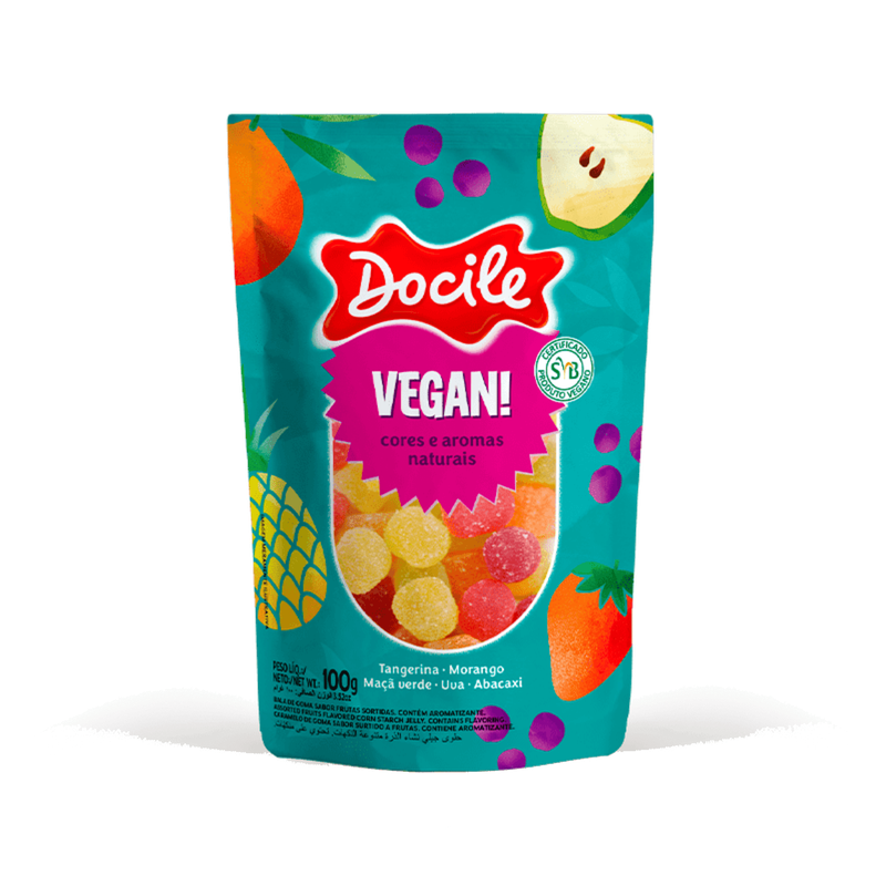 DOCILE BALA DE GOMA VEGANA SINO SORTIDO 8X100G