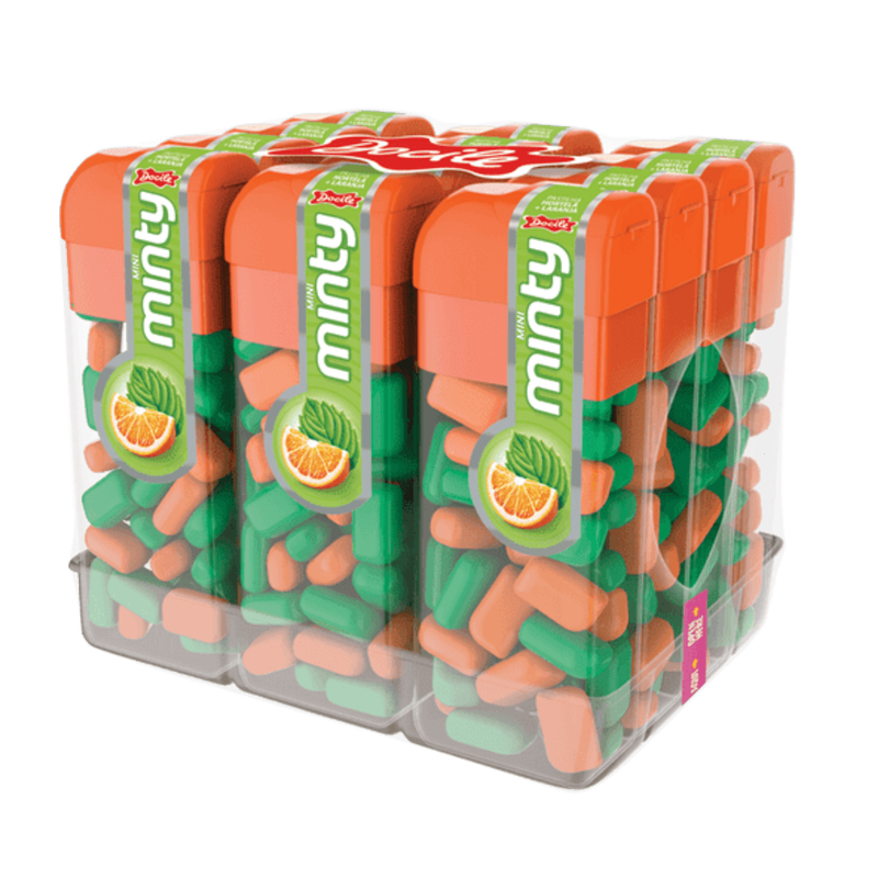 DOCILE PASTILHA MINI MINTY HORTELÃ+LARANJA V2 12X17G