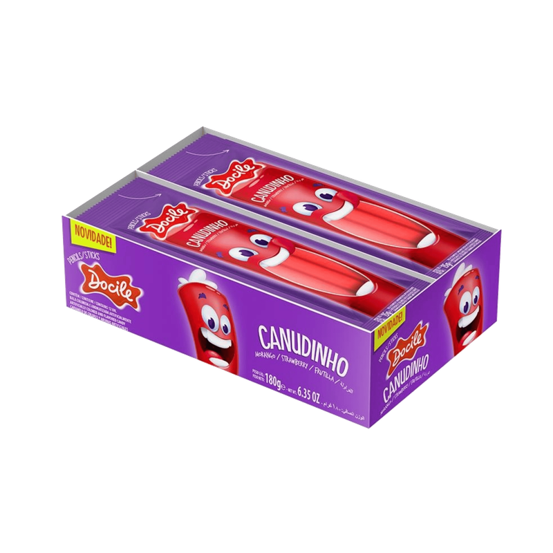 DOCILE BALA CANUDINHO MORANGO 12X15G