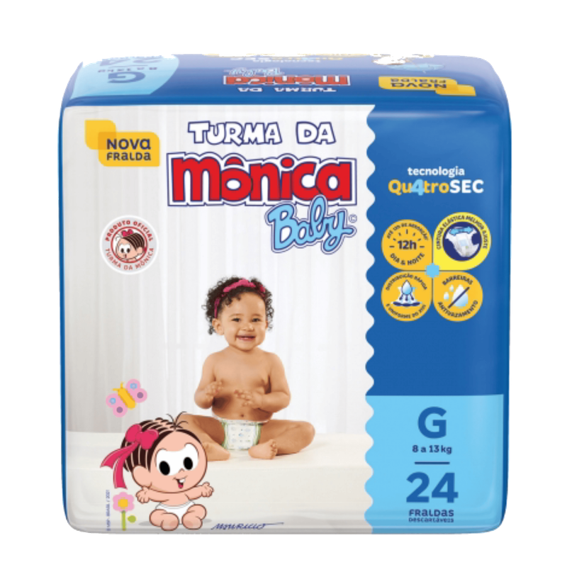 TURMA MONICA FRALDA JUMBO GD 24UN