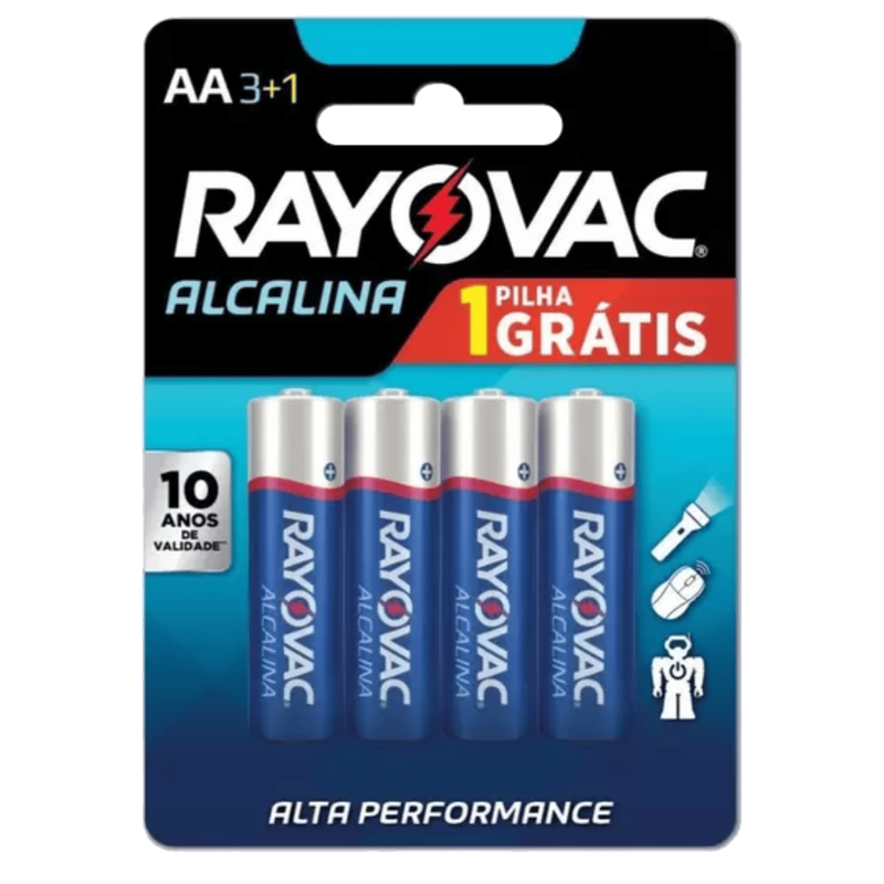 PILHA ALCALINA RAYOVAC AA4  L4P3 CARTELA C/4