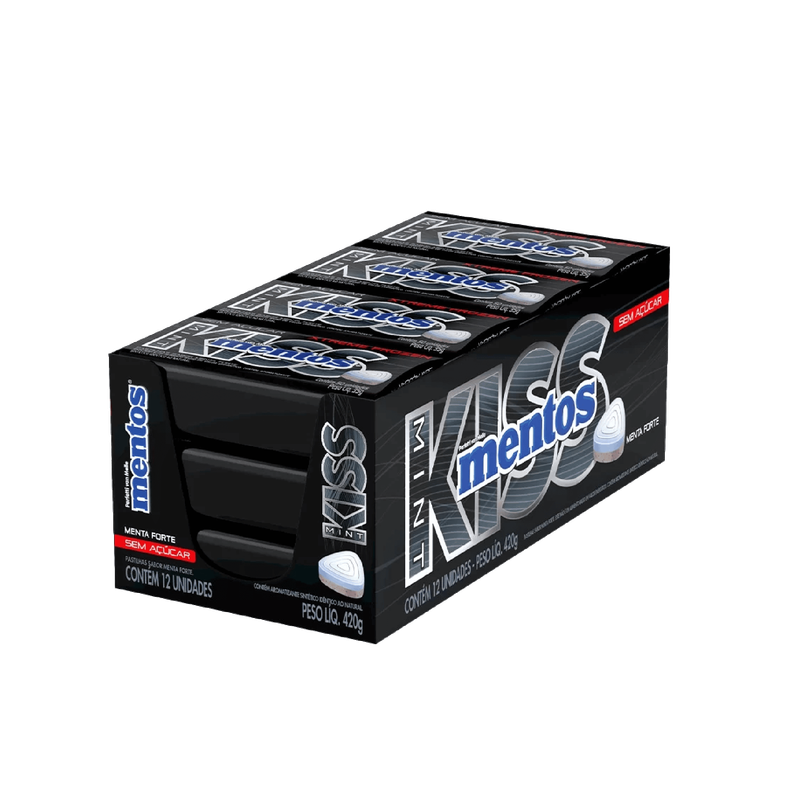 MENTOS KISS MENTA FORTE LATA 50P 12X35G